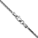 14K White Gold 24 inch 1.9mm Diamond-cut Parisian Wheat with Lobster Clasp Chain