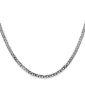 14K White Gold 24 inch 2.9mm Flat Beveled Curb with Lobster Clasp Chain