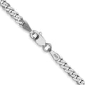 14K White Gold 24 inch 2.9mm Flat Beveled Curb with Lobster Clasp Chain