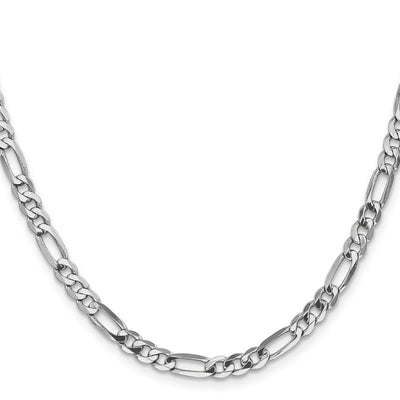 14K White Gold 20 inch 4.5mm Flat Figaro with Lobster Clasp Chain