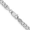 14K White Gold 20 inch 4.5mm Flat Figaro with Lobster Clasp Chain