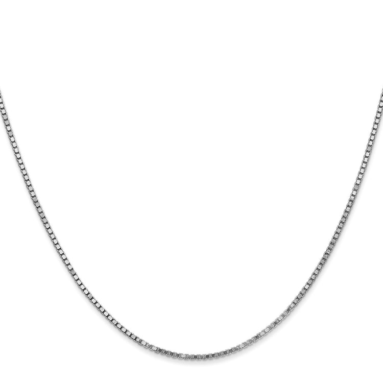 14K White Gold 16 inch 1.4mm Box with Lobster Clasp Chain