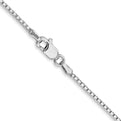 14K White Gold 16 inch 1.4mm Box with Lobster Clasp Chain