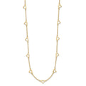 14k Polished Open Hearts on Heart Link 17-Station Necklace