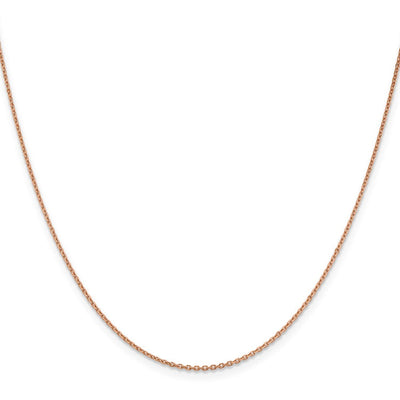 14K Rose Gold 18 inch 1.4mm Diamond-cut Cable with Lobster Clasp Chain