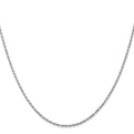 14K White Gold 20 inch 1.3mm Diamond-cut Machine Made Rope with Lobster Clasp Chain Chain