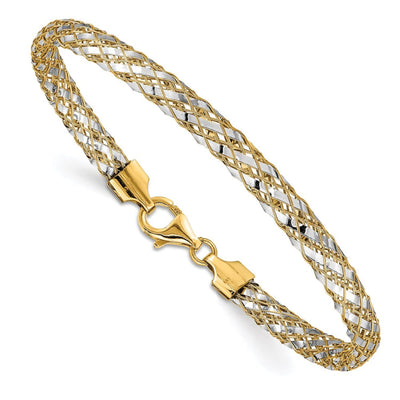 14K Two-tone Woven Mesh Bracelet