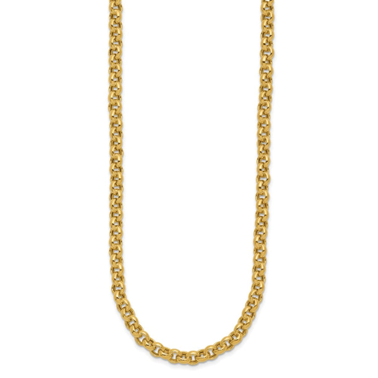 14k 18in 5mm Polished Fancy Rolo Link Necklace