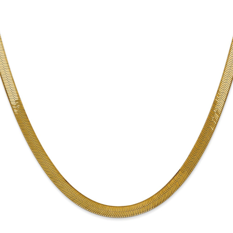 14K 18 inch 5mm Silky Herringbone with Lobster Clasp Chain