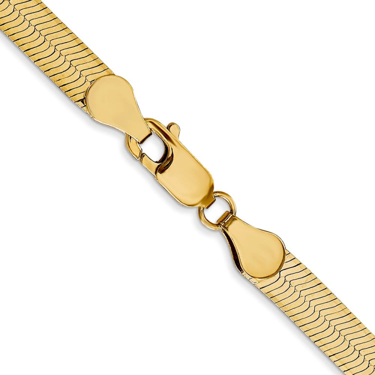 14K 18 inch 5mm Silky Herringbone with Lobster Clasp Chain