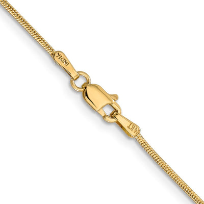 14K 18 inch 1.1mm Round Snake with Lobster Clasp Chain