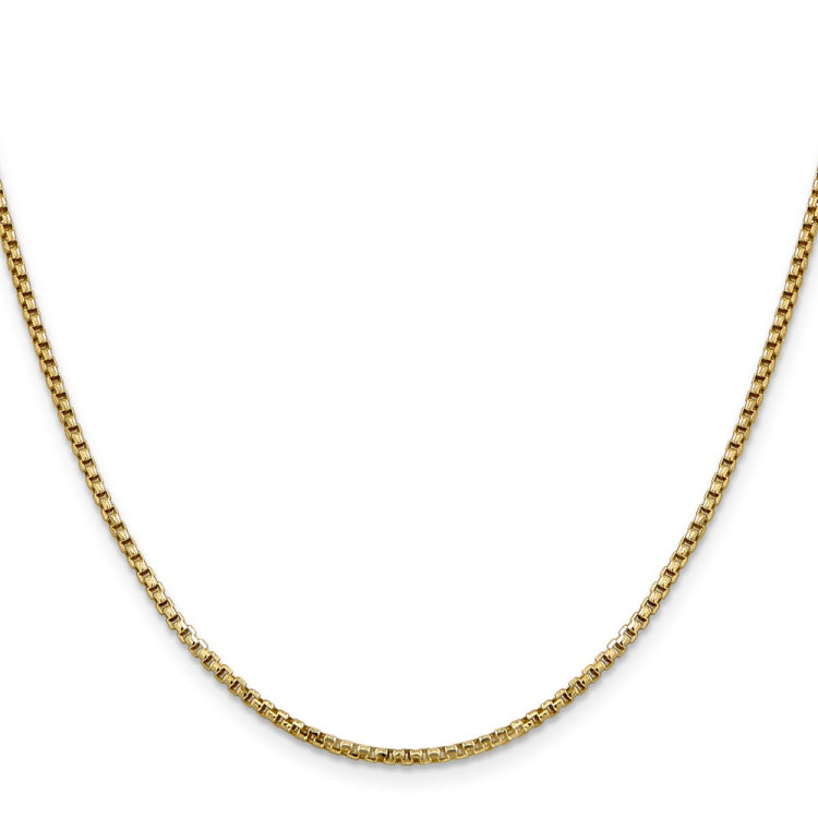 14K 18 inch 1.75mm Semi-Solid Round Box with Lobster Clasp Chain