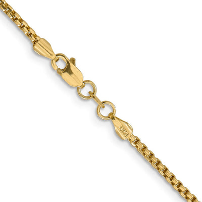 14K 18 inch 1.75mm Semi-Solid Round Box with Lobster Clasp Chain