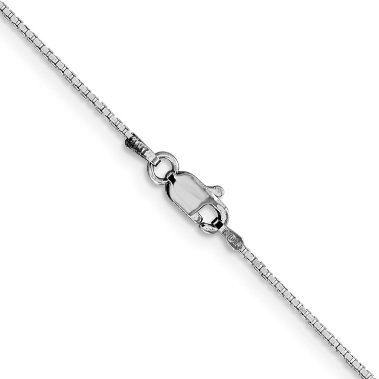 14K White Gold 18 inch .95mm Box with Lobster Clasp Chain