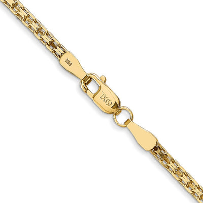 14K 24 inch 1.8mm Lightweight Flat Bismark with Lobster Clasp Chain