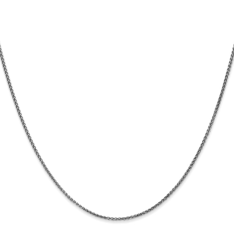 14K White Gold 18 inch 1.25mm Diamond-cut Spiga with Lobster Clasp Chain