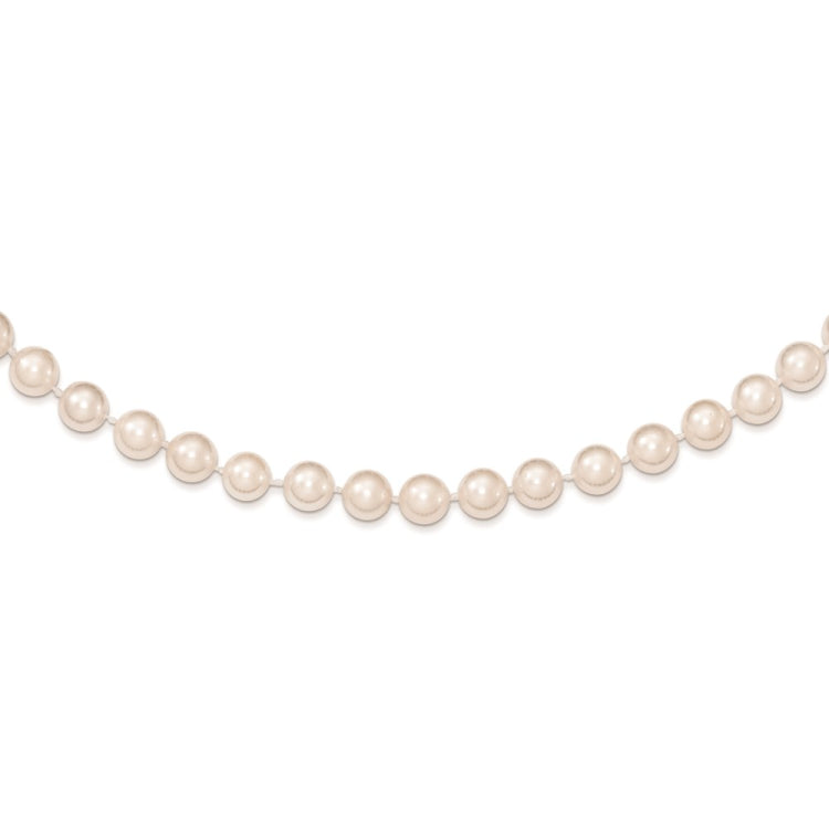 14k 6-7mm Round White Saltwater Akoya Cultured Pearl Bracelet