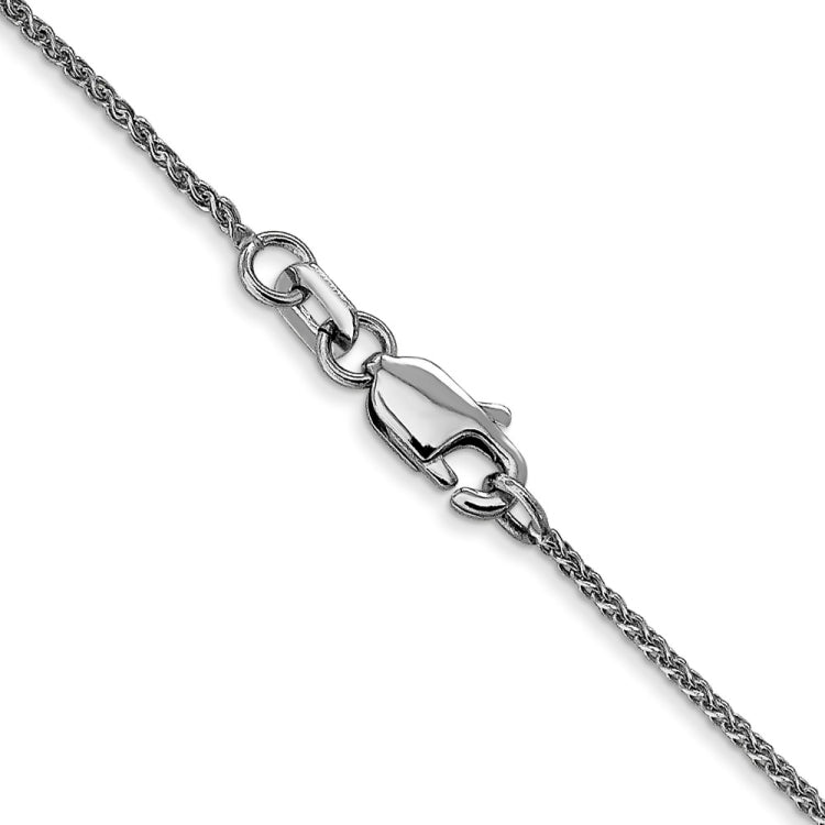 14K White Gold 18 inch 1.05mm Diamond-cut Spiga with Lobster Clasp Chain