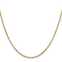 14K 18 inch 1.8mm Diamond-cut Round Open Link Cable with Lobster Clasp Chain