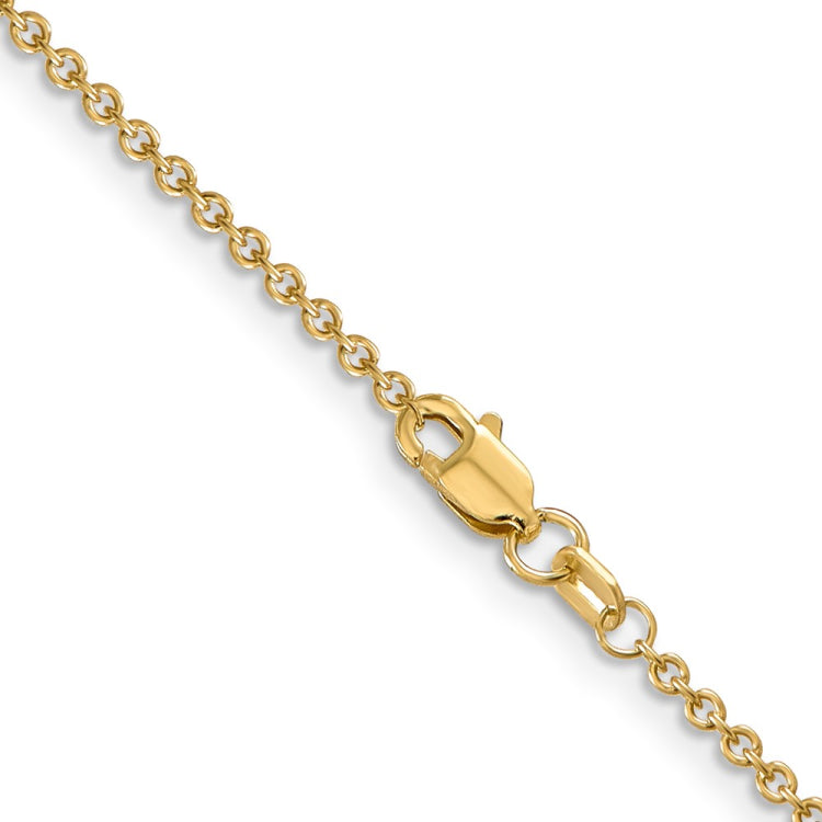 14K 20 inch 1.6mm Round Open Link Cable with Lobster Clasp Chain