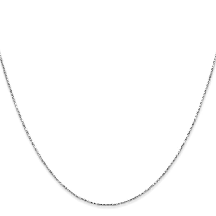 14K White Gold 20 inch .8mm Diamond-cut Parisian Wheat with Lobster Clasp Chain