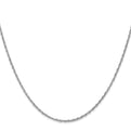 14K White Gold 18 inch 1.3mm Heavy Baby Rope with Lobster Clasp Chain