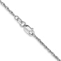 14K White Gold 18 inch 1.3mm Heavy Baby Rope with Lobster Clasp Chain