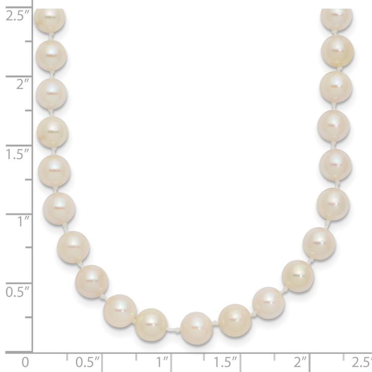 14k 5-6mm Round White Saltwater Akoya Cultured Pearl Necklace