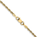 14K 22 Inch 2mm Diamond-cut Quadruple Rope Lobster Clasp Chain