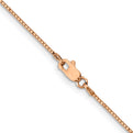 14K Rose Gold 18 inch .9mm Box Link with Lobster Clasp Chain