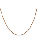 14K Rose Gold 18 inch 1mm Box Link with Lobster Clasp Chain