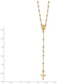 14k Tri-color Beaded Rosary 17 inch Necklace with 3 inch extension