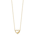 14K Polished Open Heart LOVE 17IN Plus .5 IN Ext. Necklace