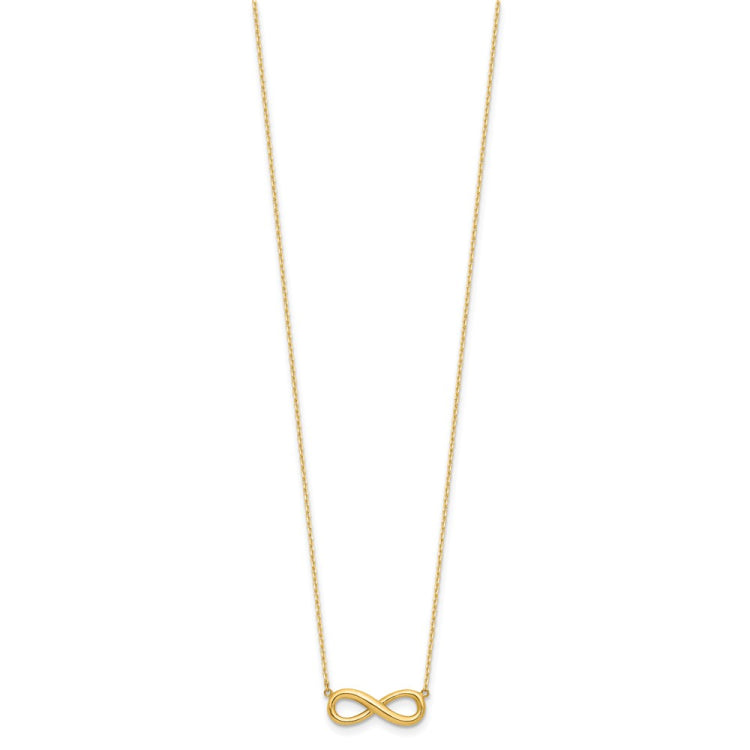 14k Polished Infinity 16.5in with 1in ext Necklace