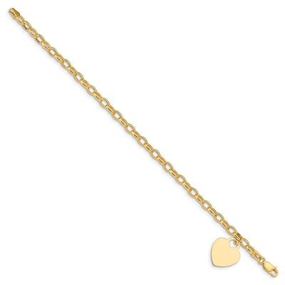 14k Heart Charm Bracelet