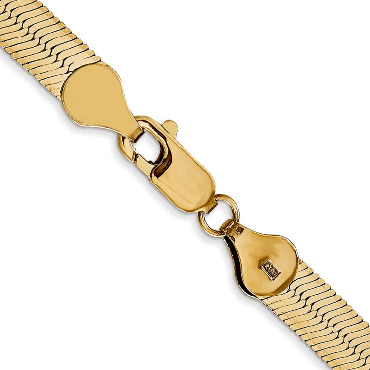 14K 20 inch 5.5mm Silky Herringbone with Lobster Clasp Chain