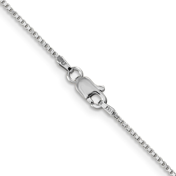 14K White Gold 16 inch 1mm Box with Lobster Clasp Chain