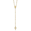 14k Polished 2mm Beaded Rosary Necklace