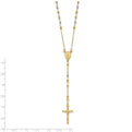 14K Tri-color Polished Faceted Beads Rosary Necklace