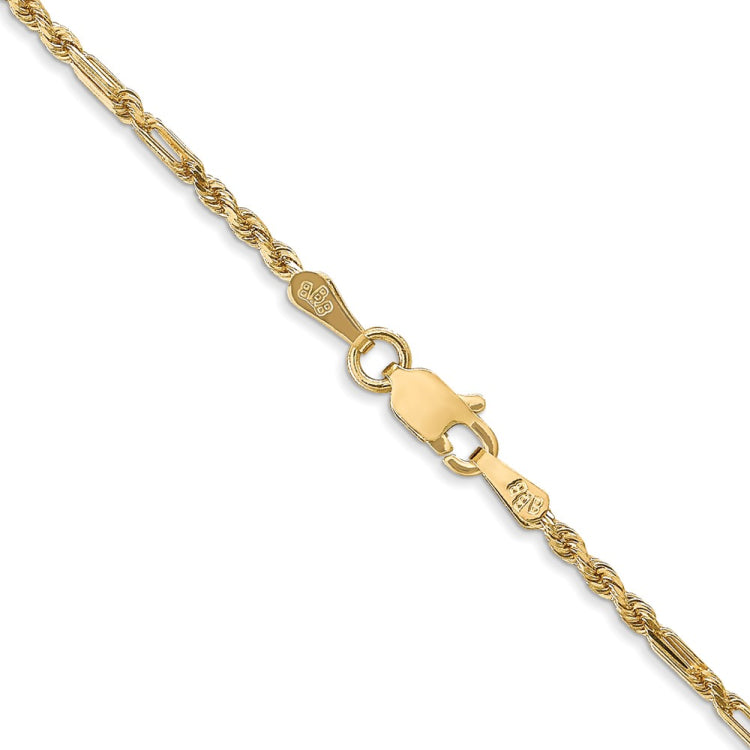 14K 18 inch 1.8mm Diamond-cut Milano Rope with Lobster Clasp Chain