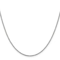 14K White Gold 18 inch 1.1mm Box with Lobster Clasp Chain