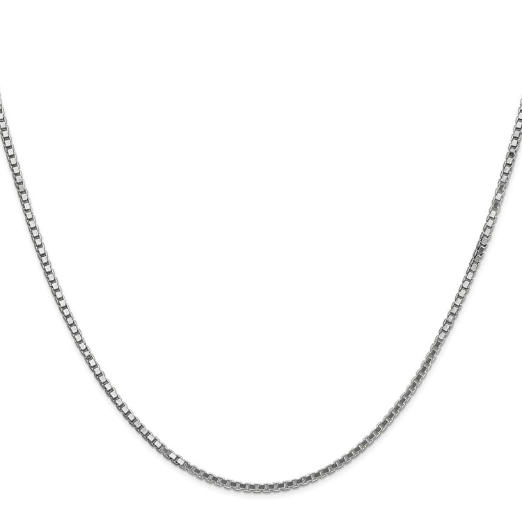 14K White Gold 20 inch 1.5mm Box with Lobster Clasp Chain