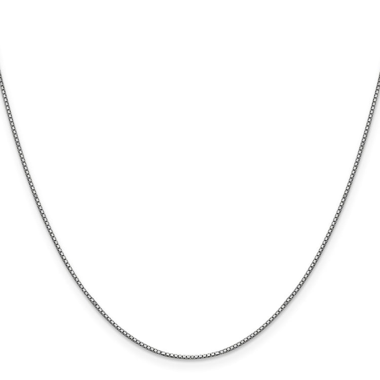 14K White Gold 26 inch .9mm Box with Lobster Clasp Chain