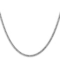 14K White Gold 20 inch 2.5mm Semi-Solid Curb with Lobster Clasp Chain