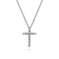 Gabriel & Co | 14K White Gold Diamond Cross Pendant Necklace