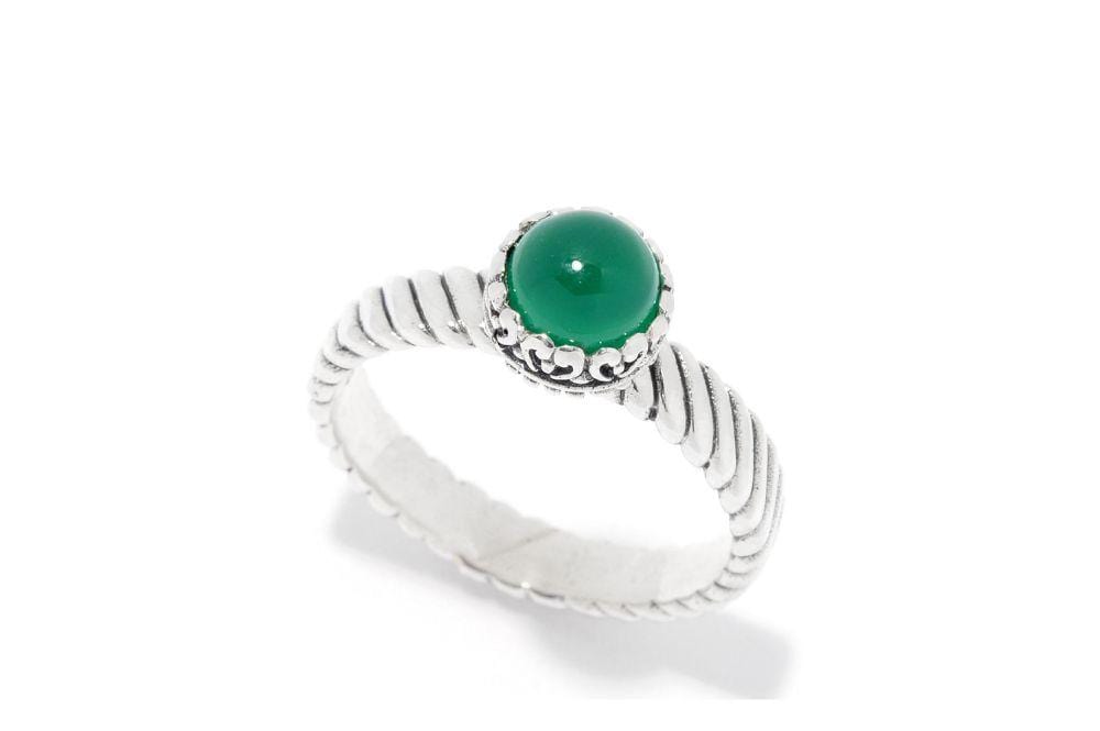 Comet Ring- Green Onyx