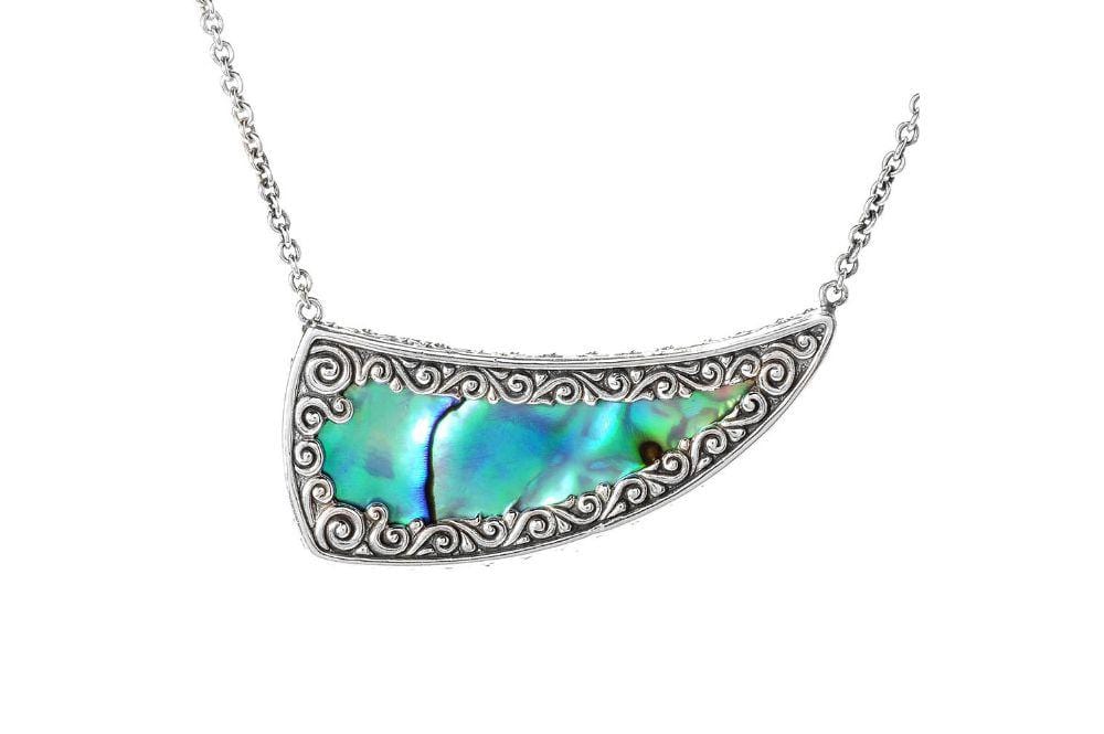 Crescent Moon Pendant- Paua