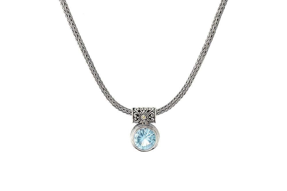 Droplet Necklace- Blue Topaz