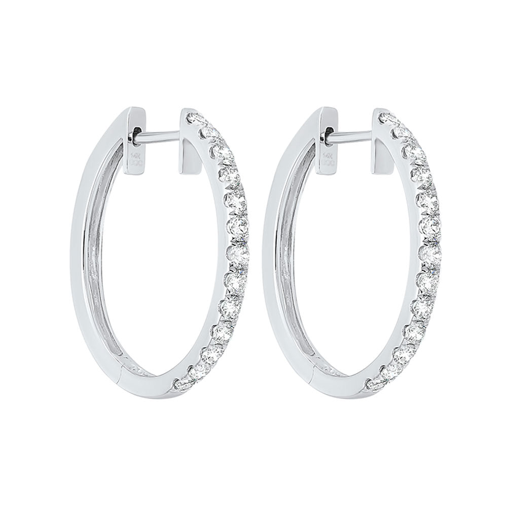 14Kt White Gold Diamond 3/4Ctw Earring