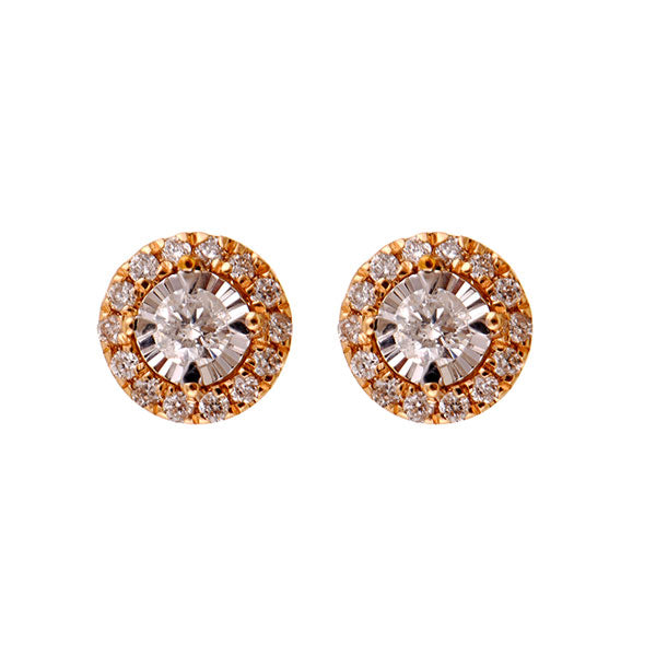 14Kt Yellow Gold Diamond 1/6Ctw Earring